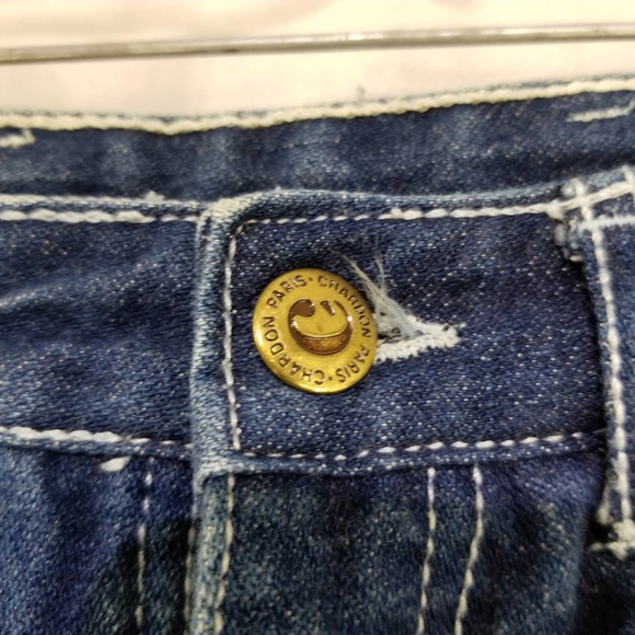 Vintage Chardon Paris Jeans High Waist Size 5 Tiny Waist Dark Denim - Picture 4 of 10